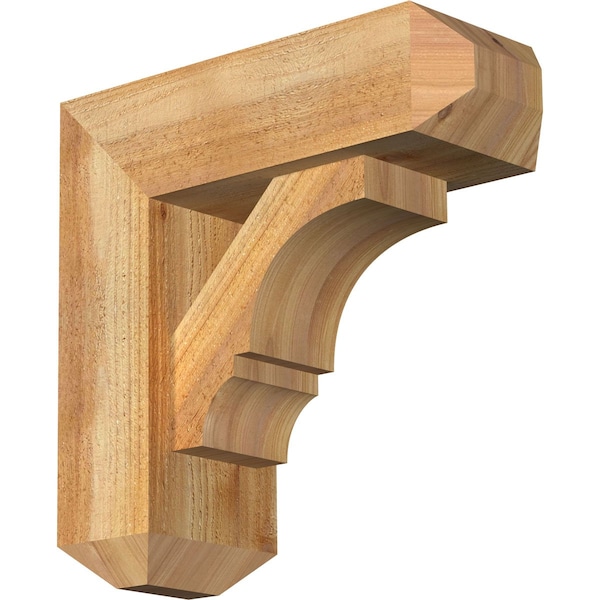 Ekena Millwork Balboa Craftsman Rough Sawn Bracket w/ Offset Brace, Western Red Cedar, 6"W x 16"D x 16"H BKT0604X16X16BOA04RWR - main
